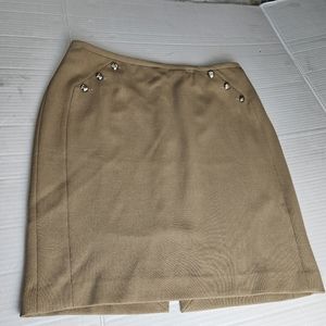 White House Black Market Women Tan Chic Pencil Skirt Size 12